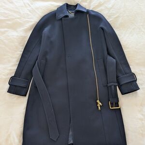 J. Crew Navy Melton Wool Coat Women's 0